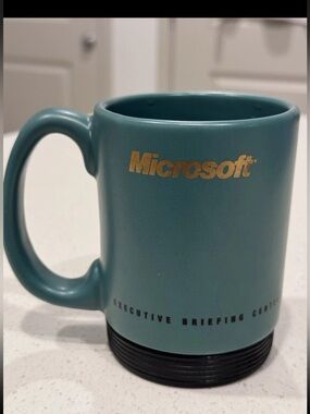 Vintage Microsoft Executive Briefing
Center Mug - Teal/Gold - Made in USA